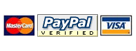 Paypal logo, Mastercard, Visa